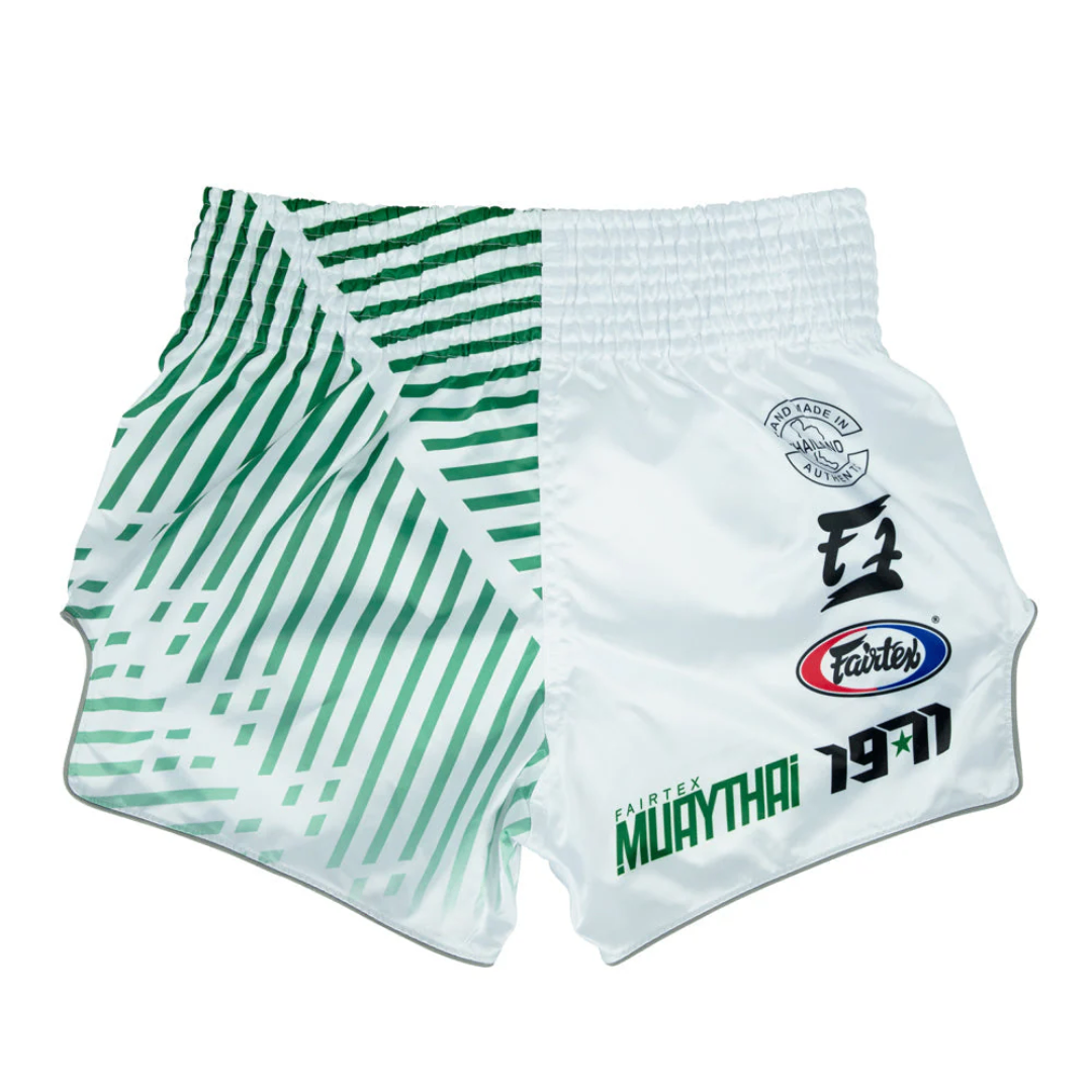 Fairtex Muay Thai Shorts "Racer White" - Beliy Volk