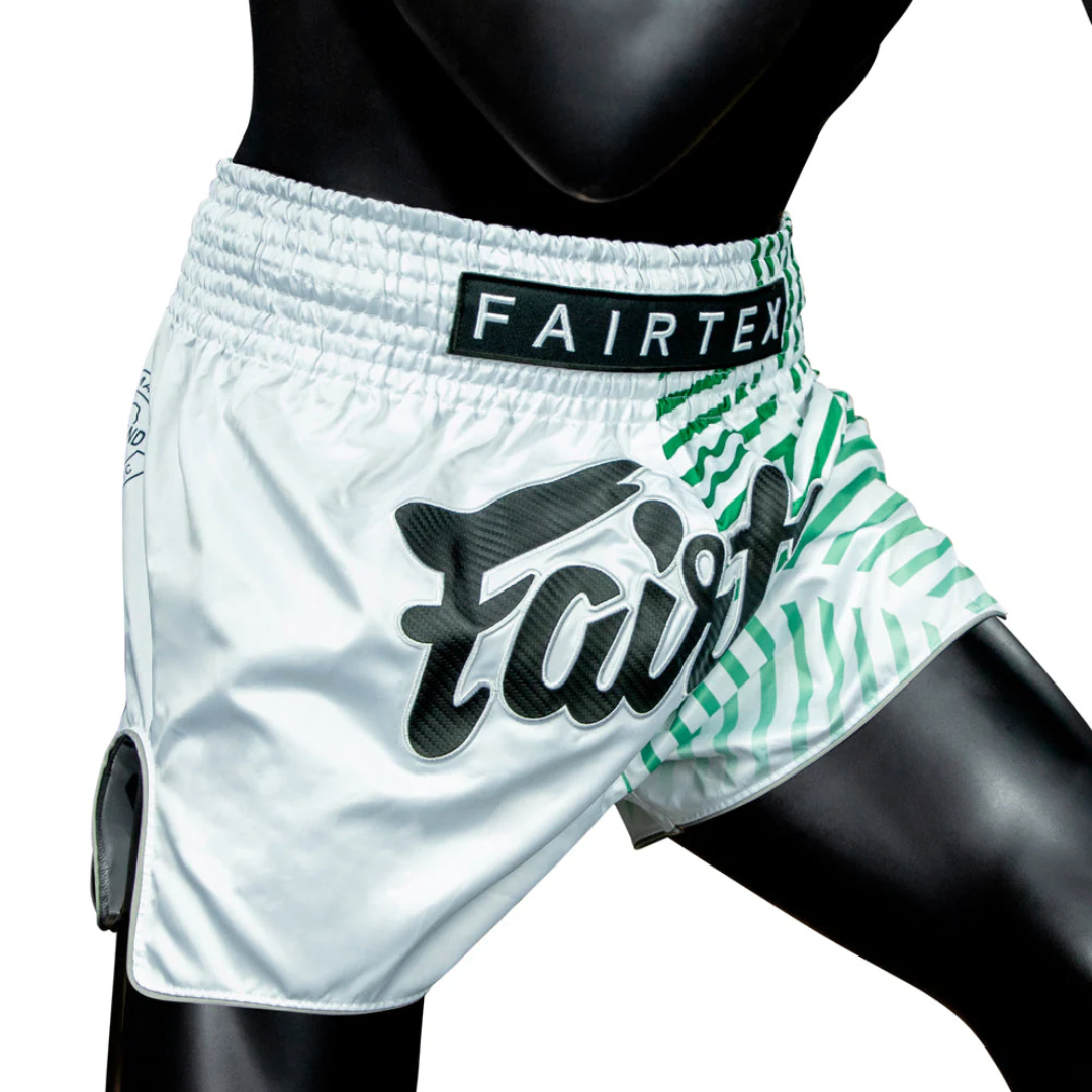 Fairtex Muay Thai Shorts "Racer White" - Beliy Volk